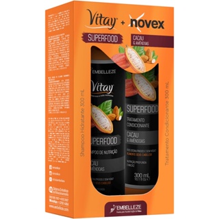 Shampoo e condicionador Vitay Novex Superfood Cacau e Amêndoas 300ml