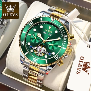 OLEVS Relógio Masculino Automático Prova De Água Original Aço Inoxidável Multifuncional Calendário Mecânico Luminoso Luxo 6605