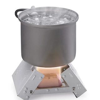 Mini Fogão Fogareiro Dobrável Inox Camping Portátil