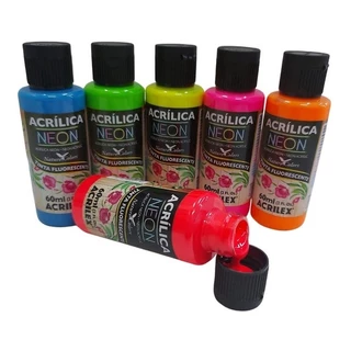 Tinta Acrilica Neon Highlight 60 Ml Acrilex - Diversas Cores