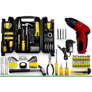 Kit Jogo De Ferramentas 200 Peças Com Parafusadeira 4.8 V