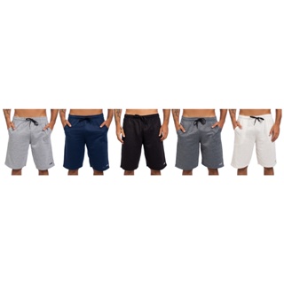 Kit 5 Bermuda Short De Moletom Masculina Com Bolso Treino Academia