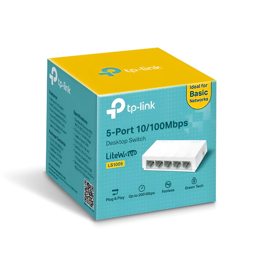 Switch Tp-Link Ls1005 5 Portas Lite Wave 10/100 Mbps