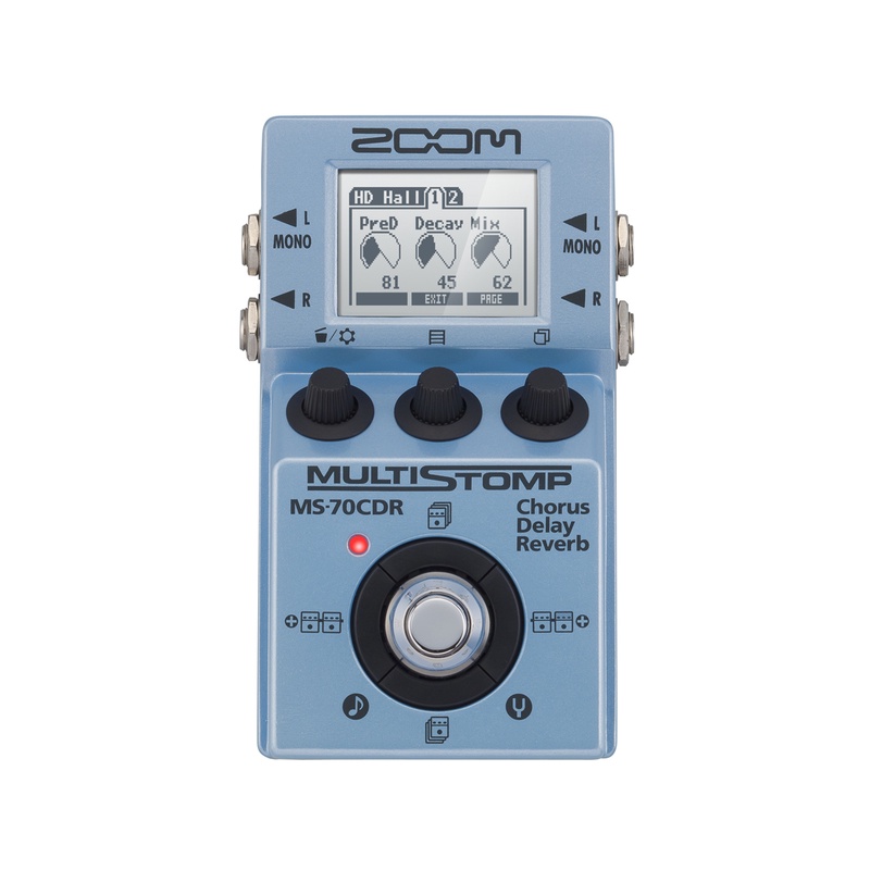 ZOOM MS-70CDR Retardo Do Refrão Multistomp E Pedal Inverso De Efeito Guitarra Portátil