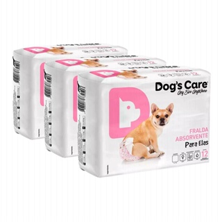 Fralda Descartável Higiênica P/cães Fêmea Dogs Care 36 Un M