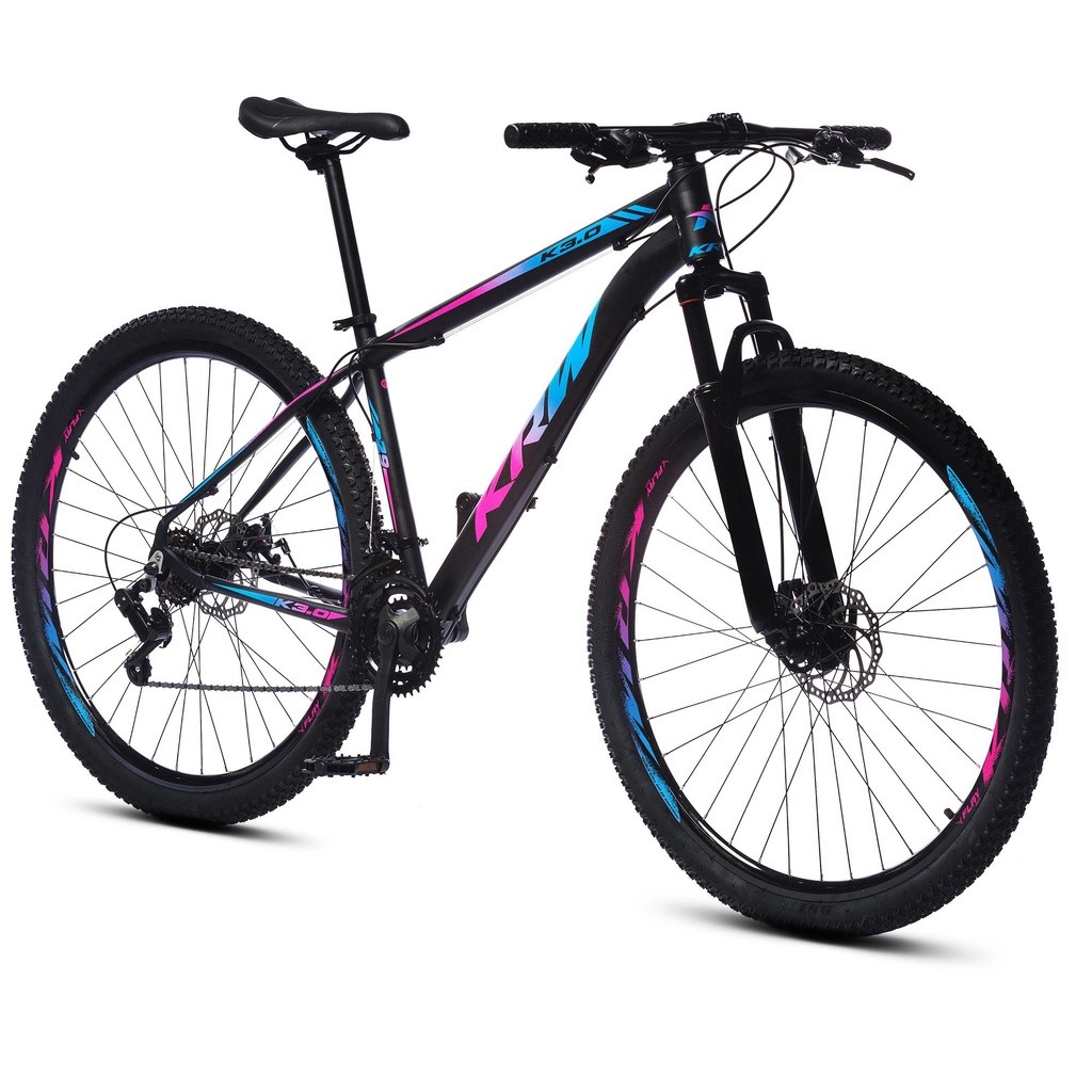 Bicicleta aro 29 KRW Alumínio 24 Velocidades Marchas Freio a Disco Suspensão dianteira Mountain Bike R1