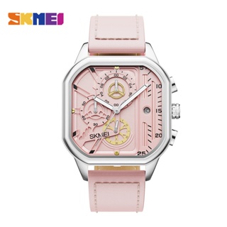 SKMEI 7056 Relógio Quadrado Feminino Multifuncional Casual Exterior Contagem Regressiva 30M Impermeável