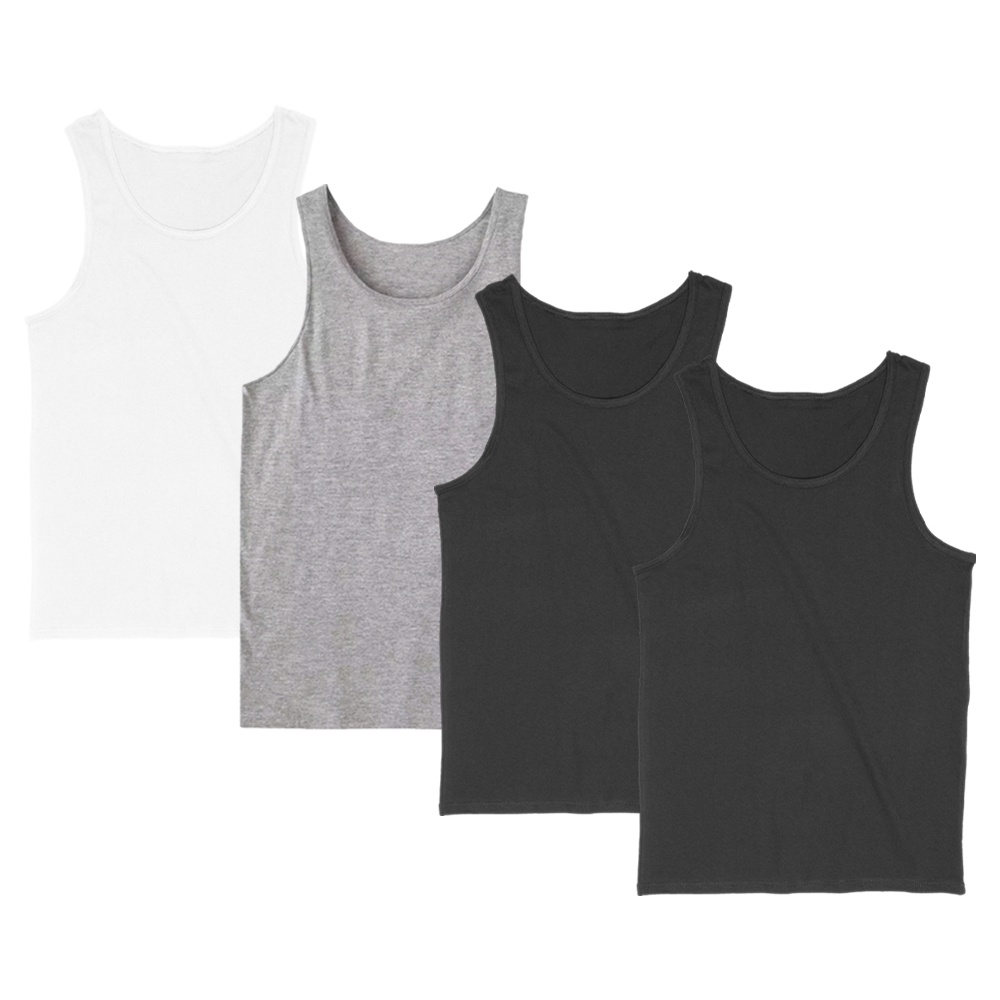 Kit 4 Regatas Masculina Camiseta Lisa Básica Algodão