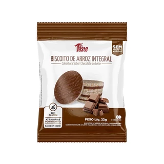 Biscoito de Arroz Integral com Cobertura Chocolate ao Leite SG Zero Açúcar Mrs Taste 22g *Val.260425