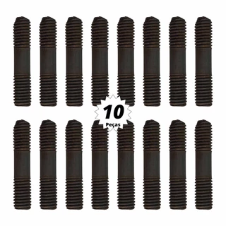 10 Prisioneiro Aço 06mm MA 1,00 X 08mm MA 1,25 X 28mm Comp