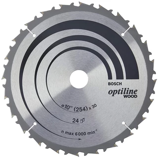 Disco de Serra 254mm p/ Madeira Bosch 24 Dentes de Widea Optiline Wood - 10"