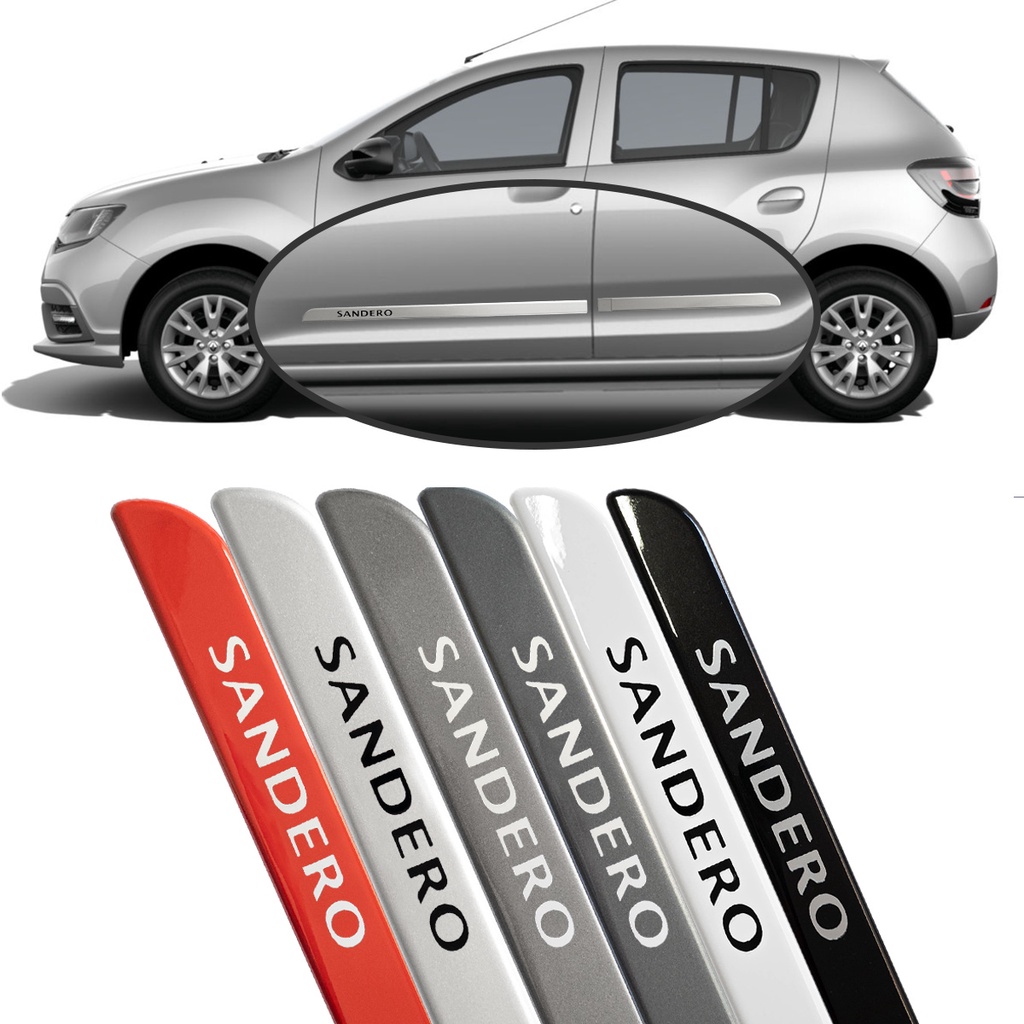 Jogo Friso Slim Lateral Sandero com Grafia Cores