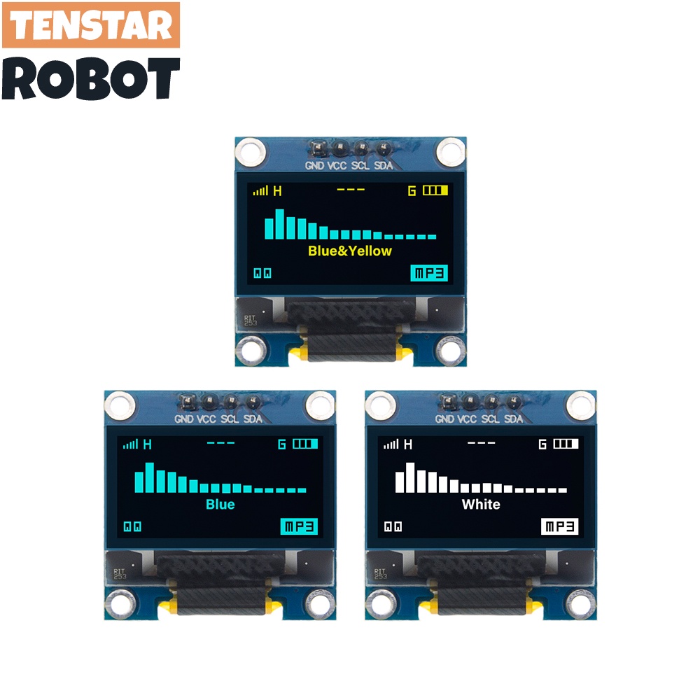 4 Pinos/7 0,96 " Branco/Azul/Amarelo 0,96 Polegadas OLED 128X64 Módulo De Exibição IIC I2C Comunicar Para arduino