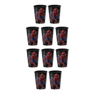 Kit 10 Copos Homem Aranha 320 ml Plástico Plasútil Páscoa