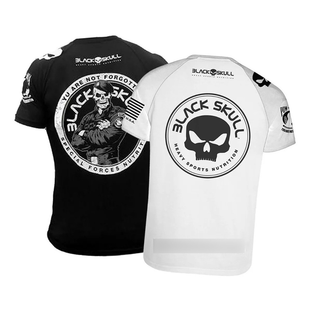 Kit 2x Camisa Dry Fit Black Skull - 100% Original - Escorrega o Preço