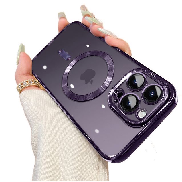 Case Luxo Capa Magnético Magsafe Iphone 14 Pro Max Com Proteção de Camera Carregamento por Indução