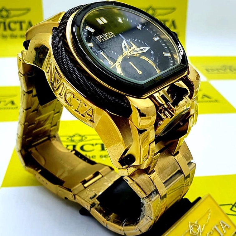 Relógio Masculino Invicta Zeus Magnum Azul Corda Linha Gold Pulseira de Aço + Caixa