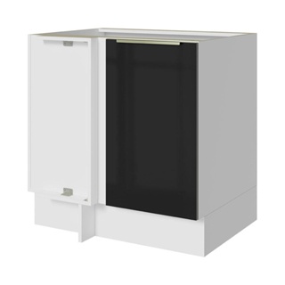 Balcão de Canto Madesa Lux 1 Porta - Branco/Preto
