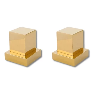 Kit 2 Acabamento de Registro Padrão Deca Quadrado Dourado