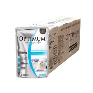 Caixa 20un Ração Úmida Optimum Sachê Gatos Adultos Manutenção de Peso Frango 85g