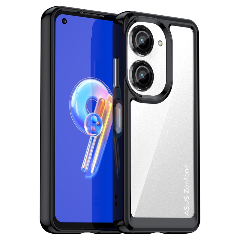 KJYF Custodia In Silicone Trasparente + 2 Vetri Temperati Per ASUS ZenFone 8 - Cover Anti-giallo TPU, Protezione Schermo 9H - WM85 - copertina