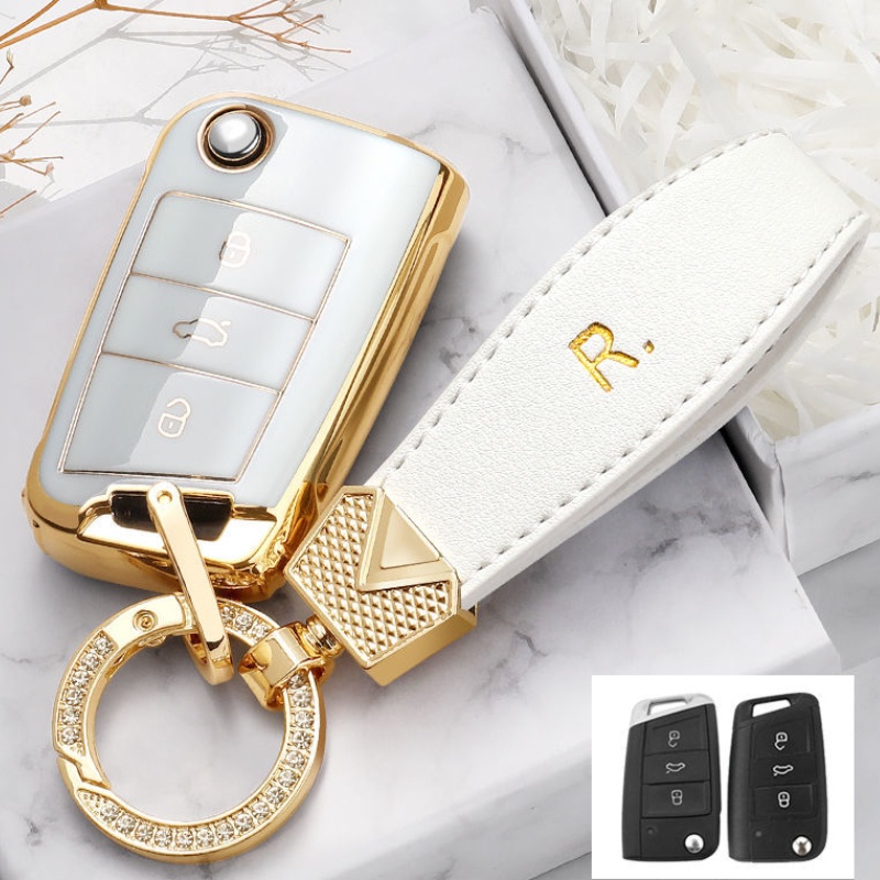 Capa Para Chave De Carro TPU VW Polo Golf 7 MK7 Tiguan Passat Skoda Octavia Kodiaq Karoq Rapid Fabia Ateca Leon Ibiza De Chaves