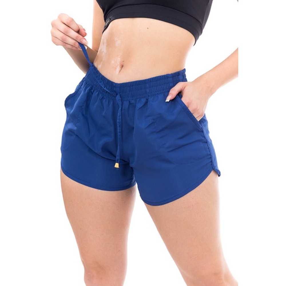 Kit 02 Shorts Feminino Tactel Liso Academia Fitness Basico