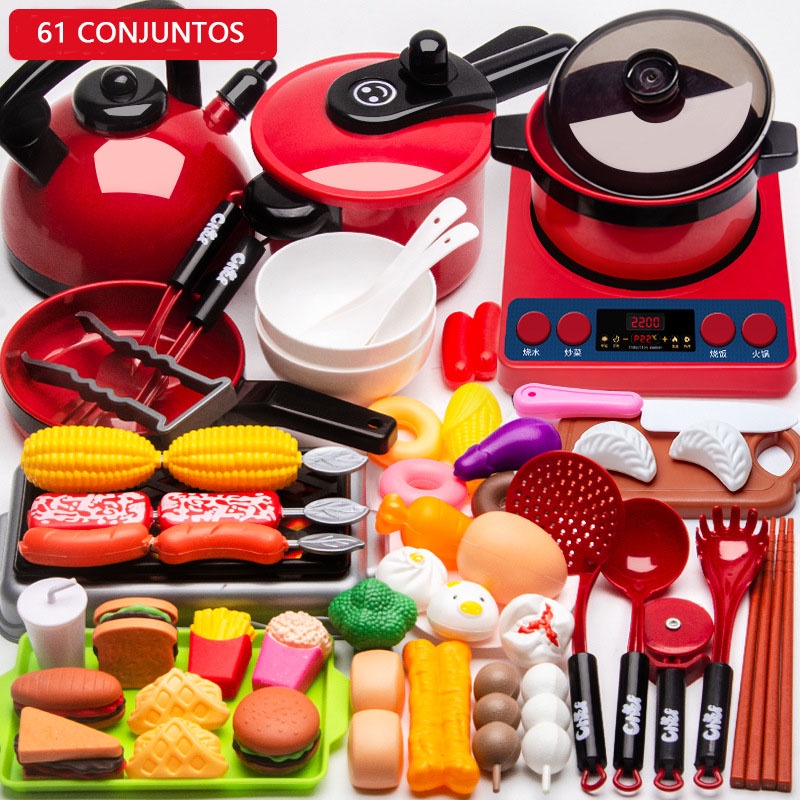 Brinquedo cozinha infantil Conjunto de brinquedos de cozinha de 61 ...