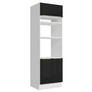 Torre Quente Madesa Lux 70 cm 3 Portas - Branco/Preto