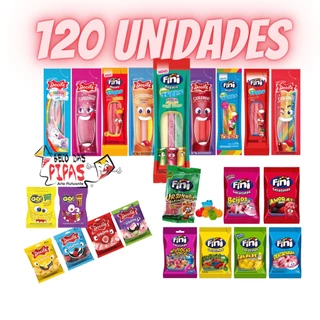 Kit Guloseimas 120 pacotes de Bala Fini Docile Go Jelly Sortido