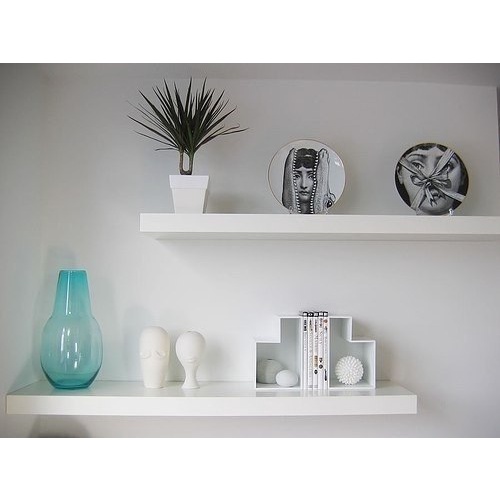 Jogo 2 Prateleiras Nicho Mdf 100x15 Branco Com Suporte Invisivel