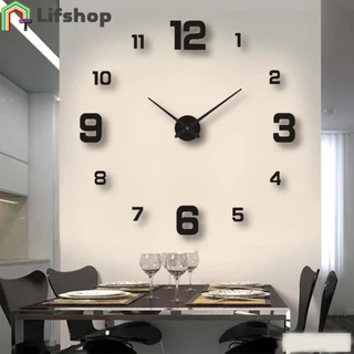 Na Parede 3D Acrílico Diy Relógio De Grande Espelho Adesivo/Relógios Silenciosos Anti-Ticking : # 1-Vermelho