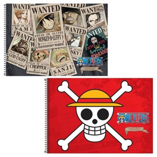 Kit Combo 2 Cadernos De Desenho Capa Dura One Piece Anime 80 Folhas Presente Volta As Aulas