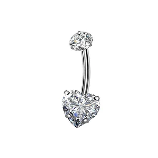 Piercing Umbigo Aço Cirúrgico Coração