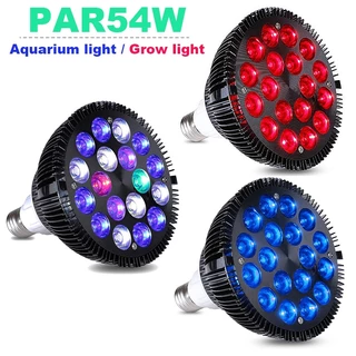 Lâmpada LED Para Aquário 54W E27 De Coral De Espectro Total Plantas Aquáticas Luzes De Cultivo Água Salgada Iluminação De Tanques De Peixes De Do Mar