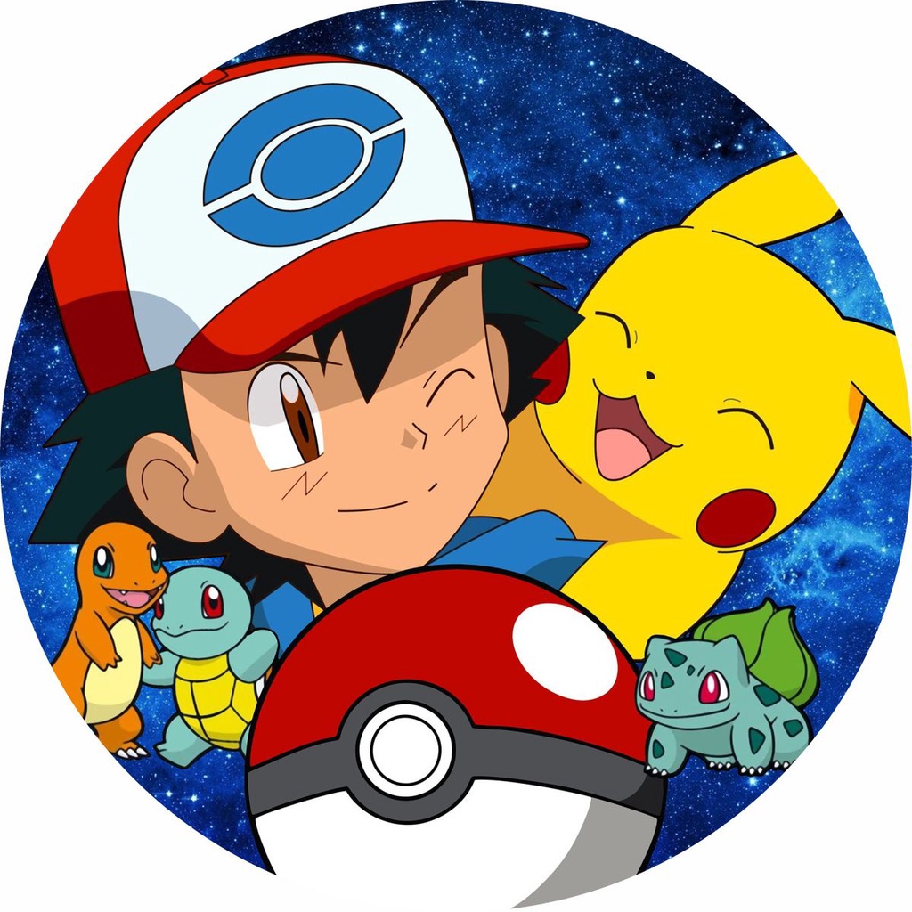 Painel Pokémon 200 cm diametro - Aquarela