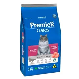 Ração Premier Ambientes Internos Gatos Adultos Castrados 7 A 11 Anos Frango 7,5kg em Oferta na Shopee