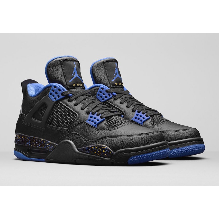 Air Jordan 4 " As " Preto-royal-blue-yellow