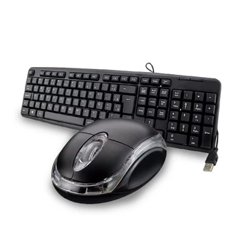 Teclado e Mouse Pc ABNT2 Com Fio USB Computador Notebook Kit