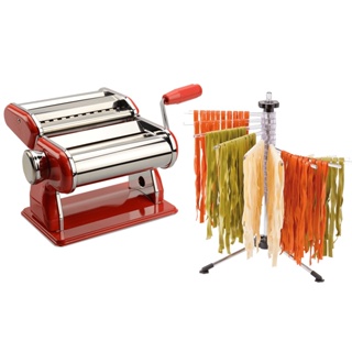 Kit Máquina E Varal De Massas Brinox Verona Vermelho