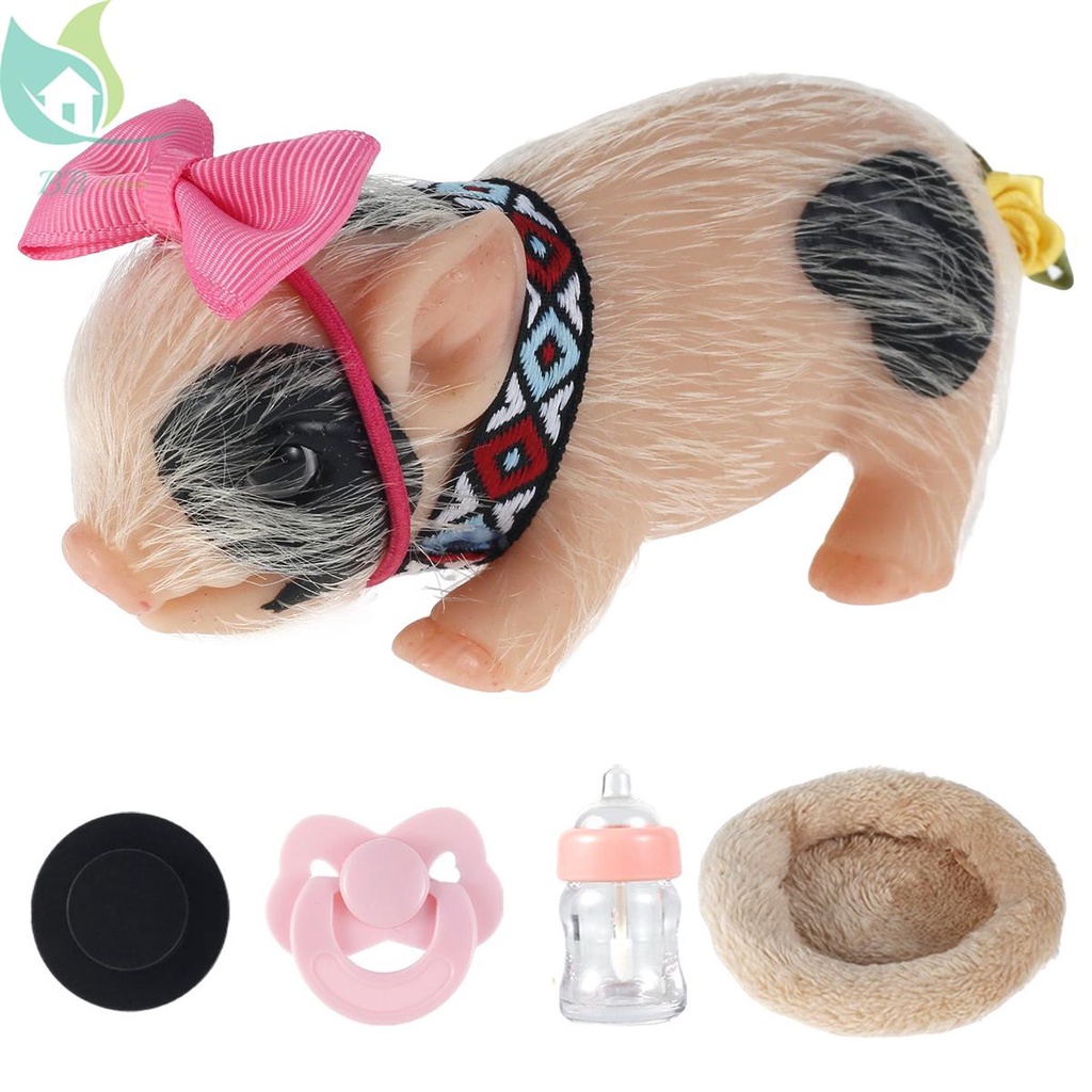 Reborn 6 Polegadas Silicone Porco Boneco Brinquedo Mini Macio Lifelike ...