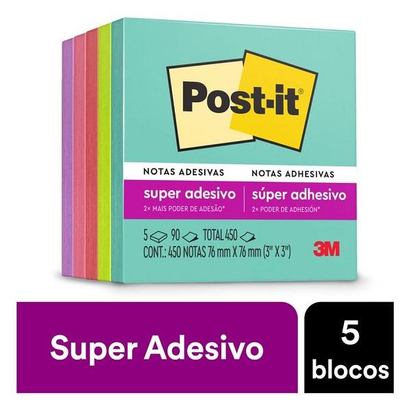 Post-it Supernova 76MM X 76MM 5 Blocos de 90 Folhas 3M