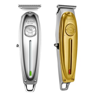 Kemei Aparador De Cabelo Full Metal Profissional 0mm Barba De Lítio Elétrico Máquina De Corte KM-1949