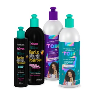 KIT NOVEX CREME PARA PENTEAR E ATIVADOR DE CACHOS TOIN E SANTO BLACK