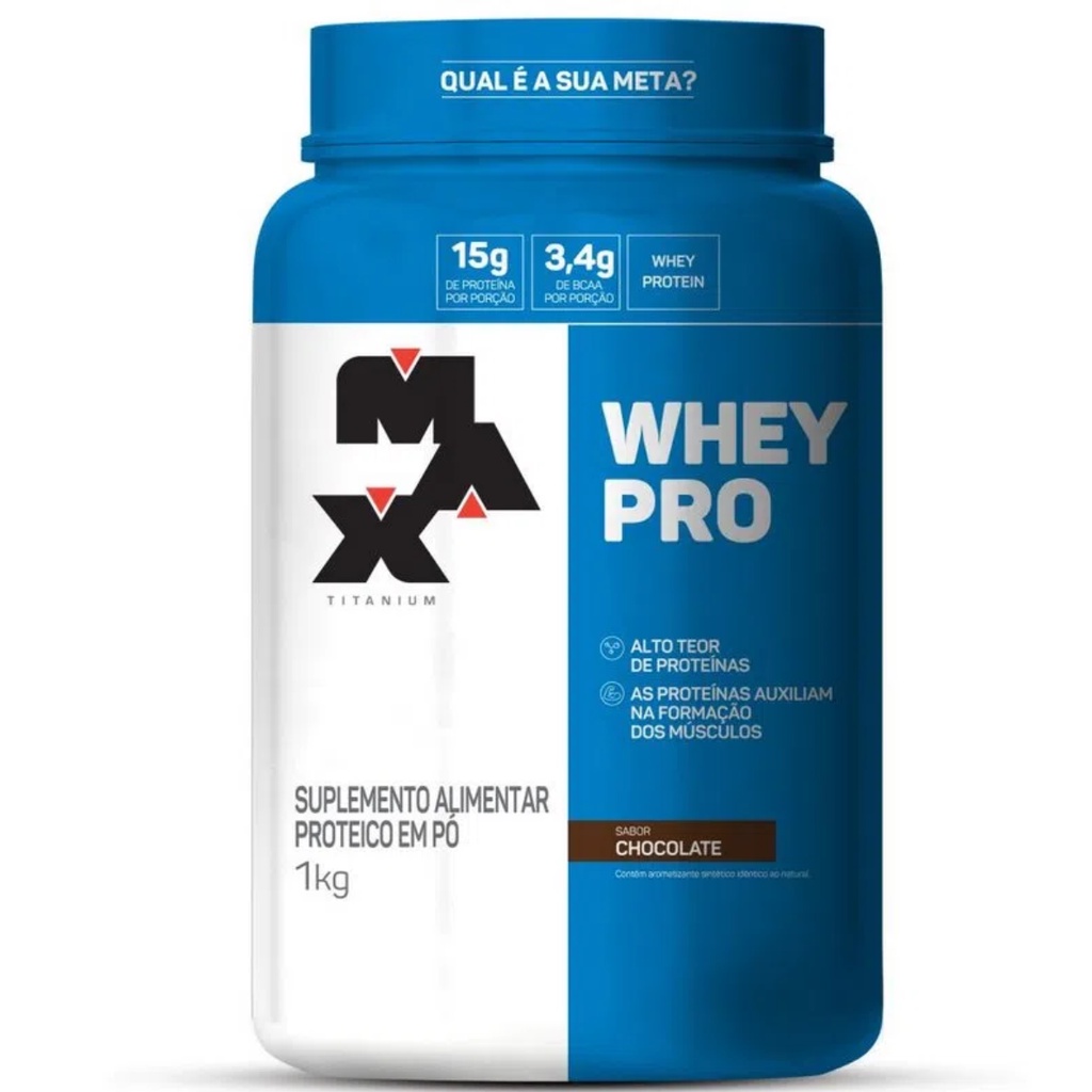 Whey Protein Pro 1kg Pote Max Titanium – Chocolate