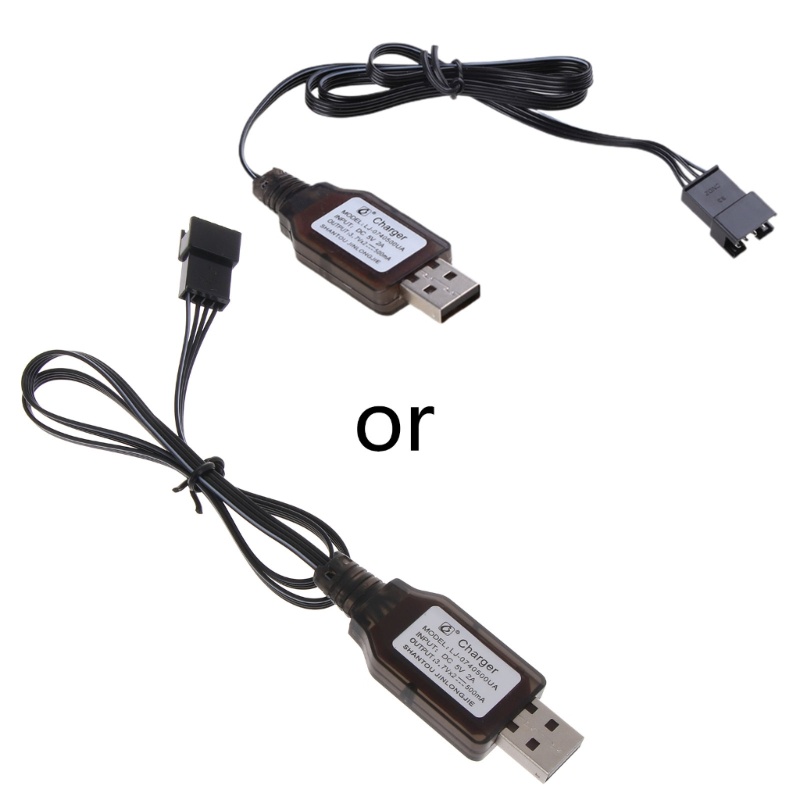 Chargeur Carrera Rc Mario Kart 7.4V USB Charge Câble Avec SM-2PIN Plug Compatible RC Coche/RC Avión/RC Tanque/RC Bateau Otros Juguetes Télécommandés Pour 7.4V Lipo Batería Charge (1 Chargeur Usb 7.4v