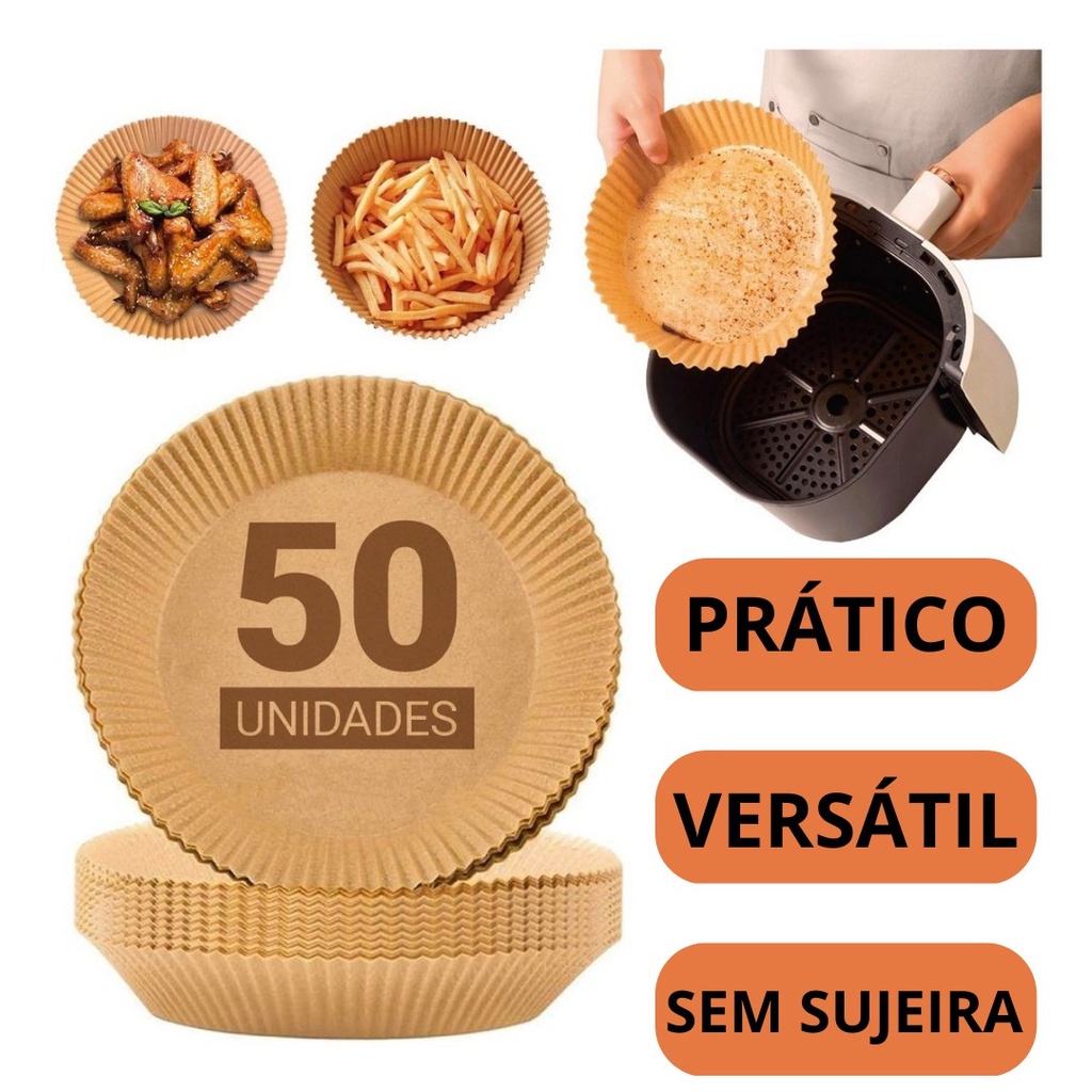 Forma Air Fryer Descartável Forro De Papel Antiaderente Redondo Kit 100  Peças + Chaveiro CBRN20133 - COMMERCE BRASIL - Papel Manteiga - Magazine  Luiza