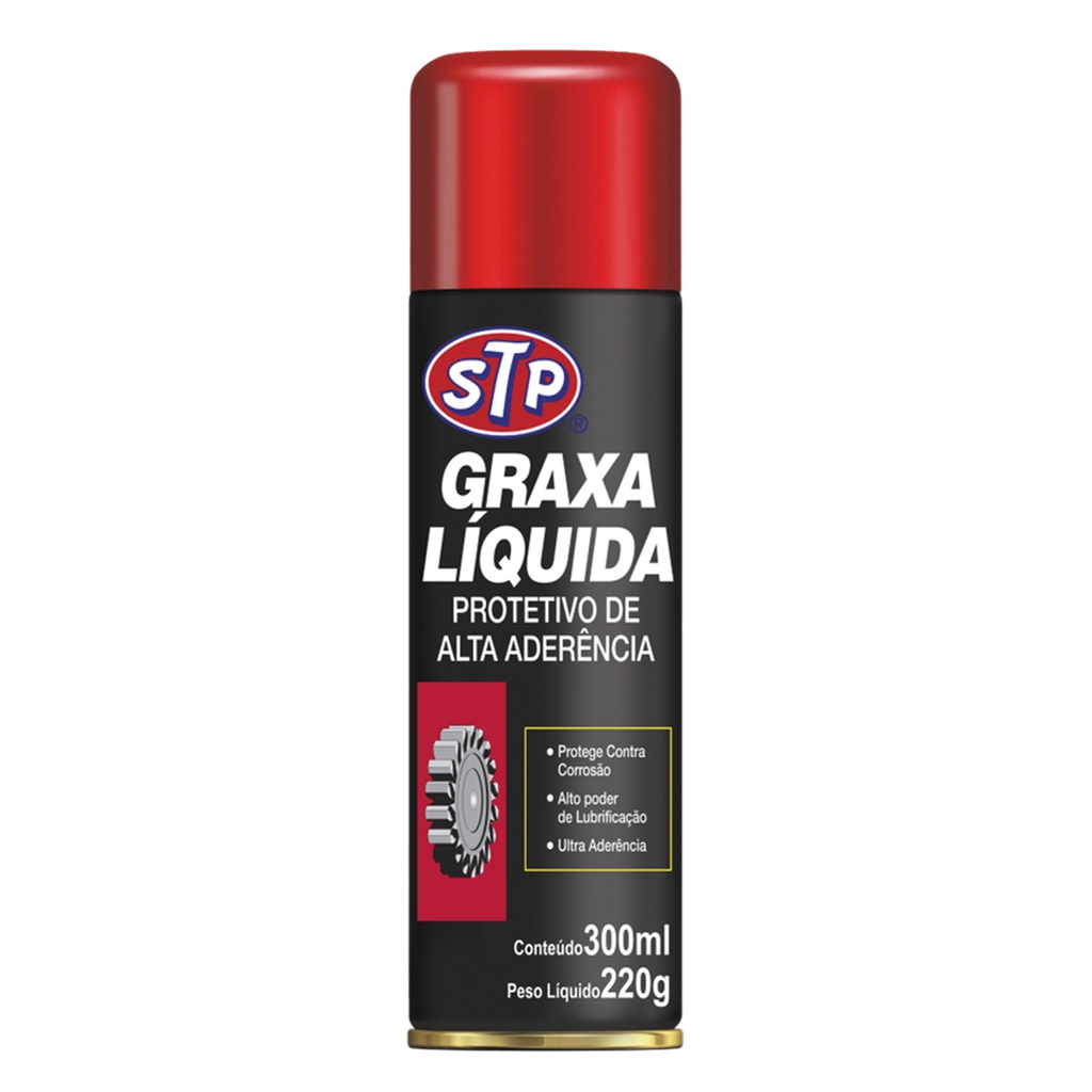 Graxa Líquida Spray 300ml lubrificante de alta aderência ao metal e borrachas contra corrosão STP