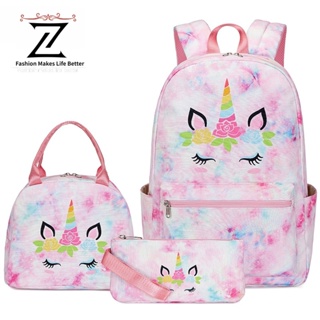 Kit Mochila Infantil Escola Feminina Unicórnio Menina Lancheira Térmica
