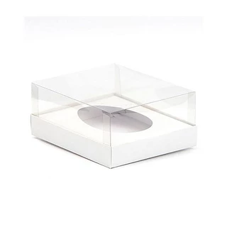 Caixa Ovo de Colher - Meio Ovo de 100g a 150g - 11x12x7cm - Branca - 5un - Assk em Oferta na Shopee